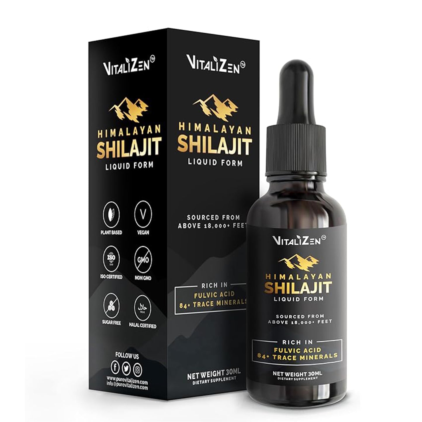 Shilajit Pure Himalayan Organic Drops | 100% Natural Liquid Shilajit Drops | for Detox, Immune Support, Energy | Himalayan Shilajit Liquid Drops with Fulvic Acid and Trace Minerals | 30ml